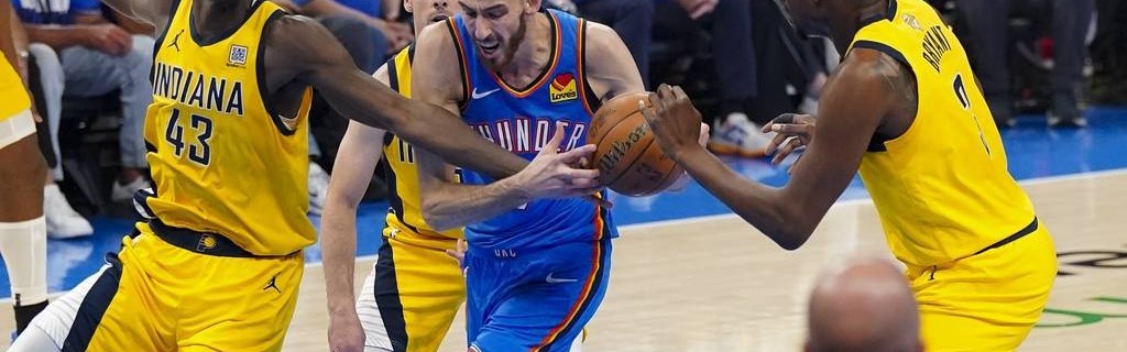 总决赛G2半场：雷霆三少合砍35分 步行者攻防遭压制