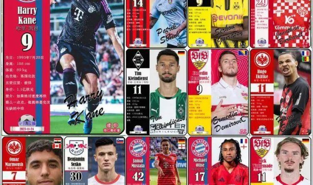 球星卡（德甲）：2024/25赛季德甲射手榜TOP12，拜仁3人上榜